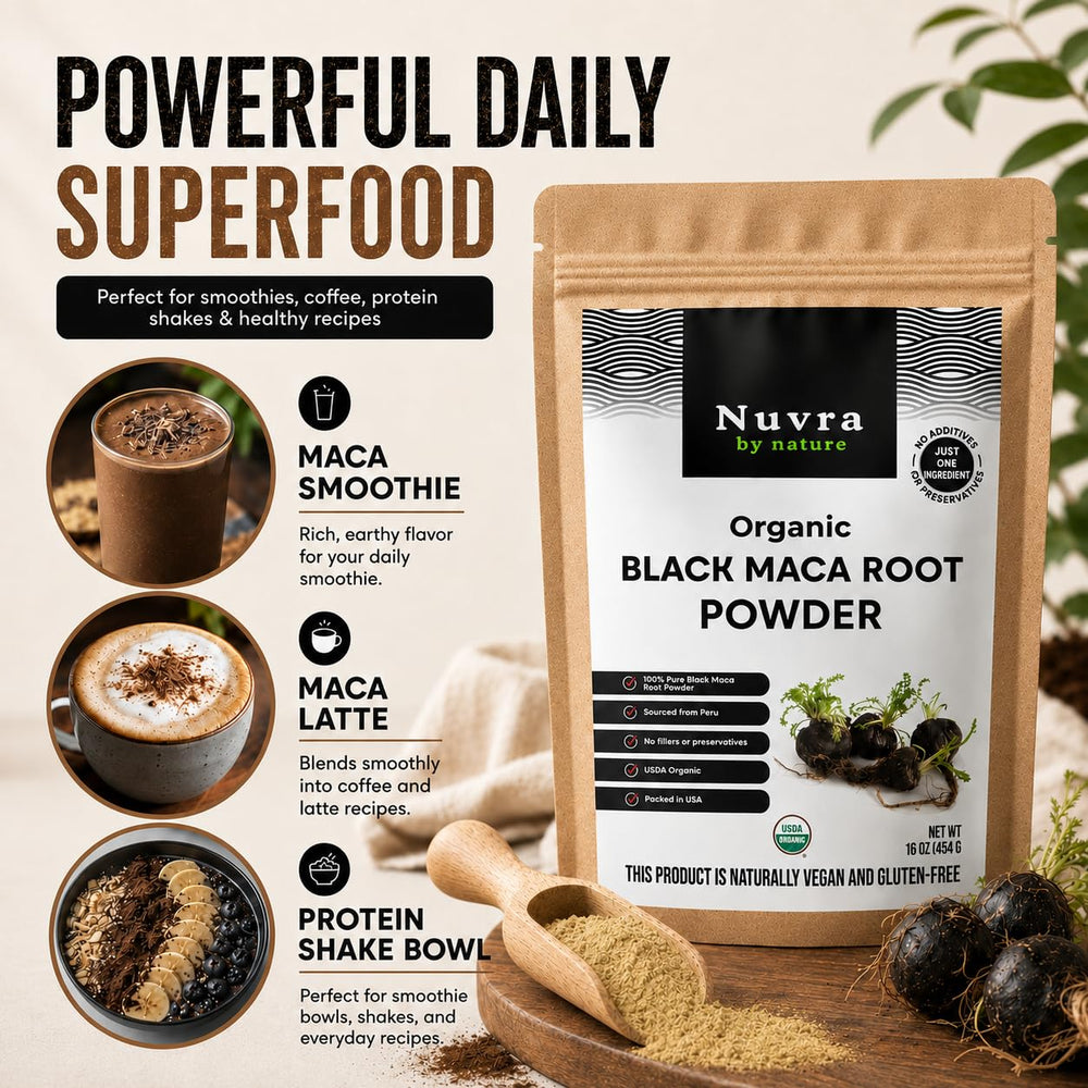 Nuvra by Nature raíces de maca peruanas que muestran origen artesanal