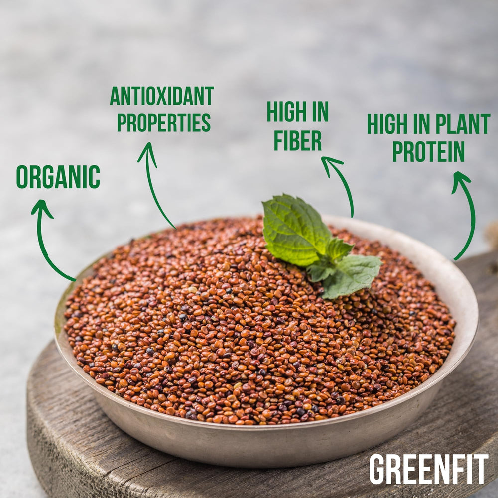 OA QUINOA etiqueta con sellos USDA Organic y Non-GMO mostrando confianza