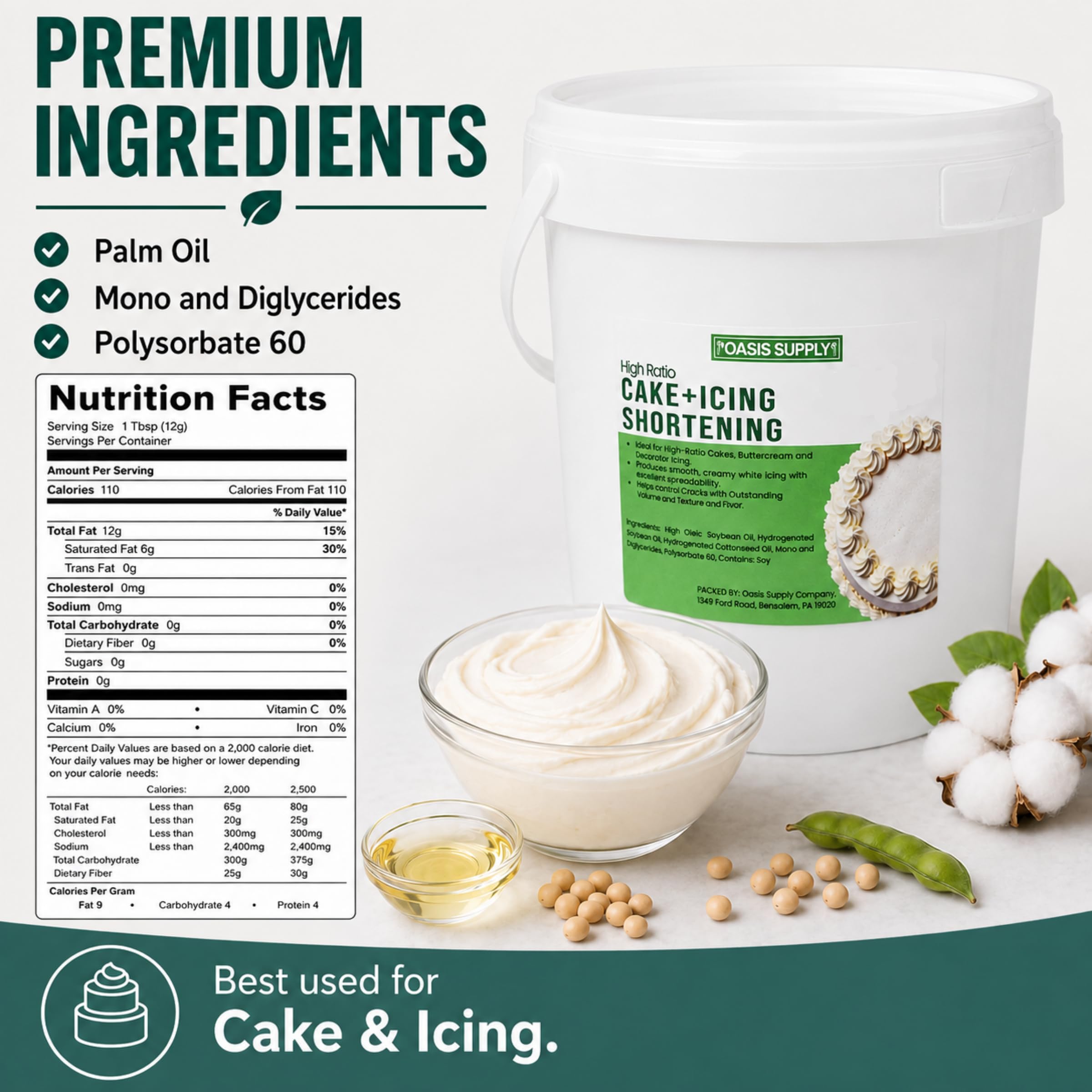 Oasis Supply comparación de tamaño 2.5 lb para planificación de recetas