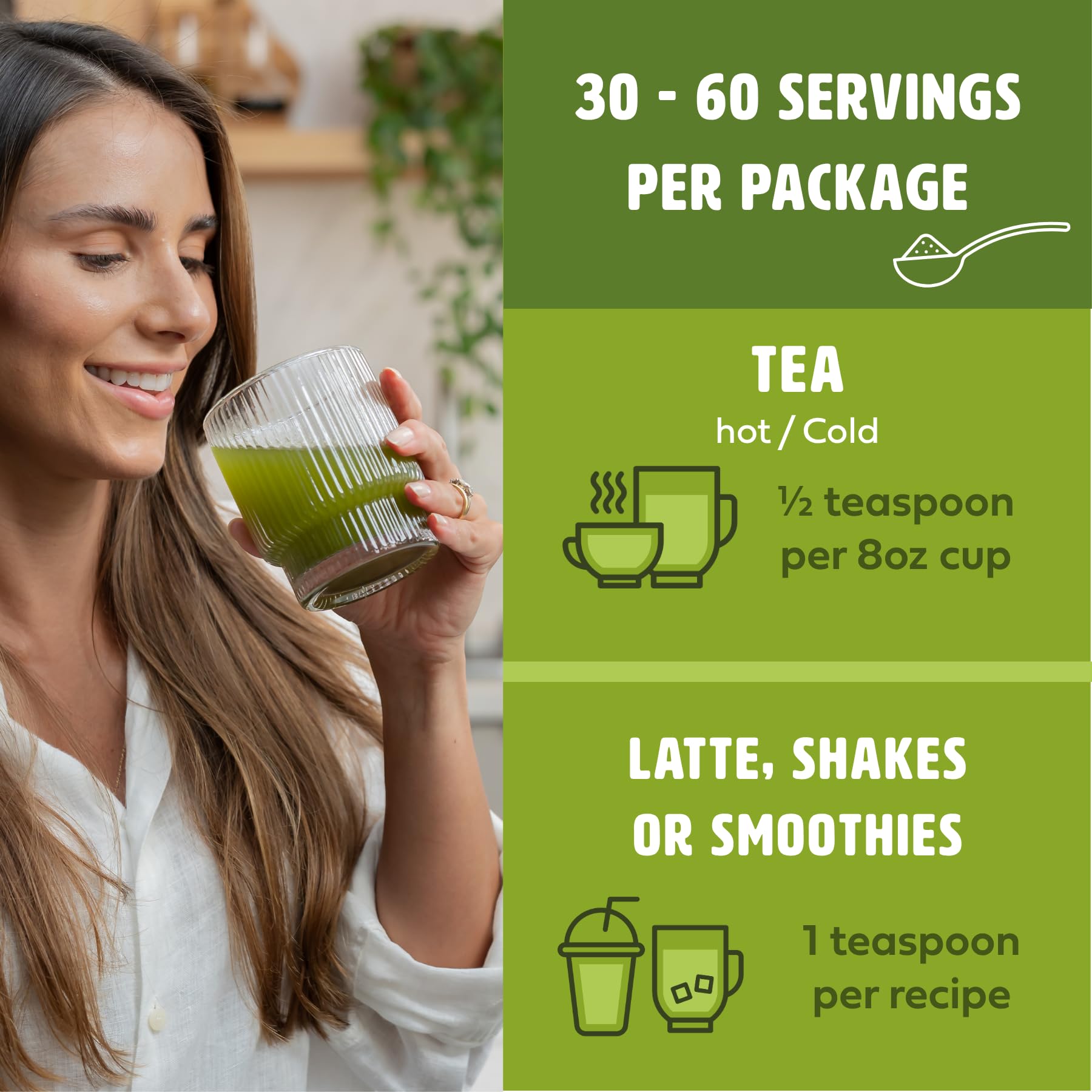 Obby polvo de yerba mate en primer plano con textura fina y color verde
