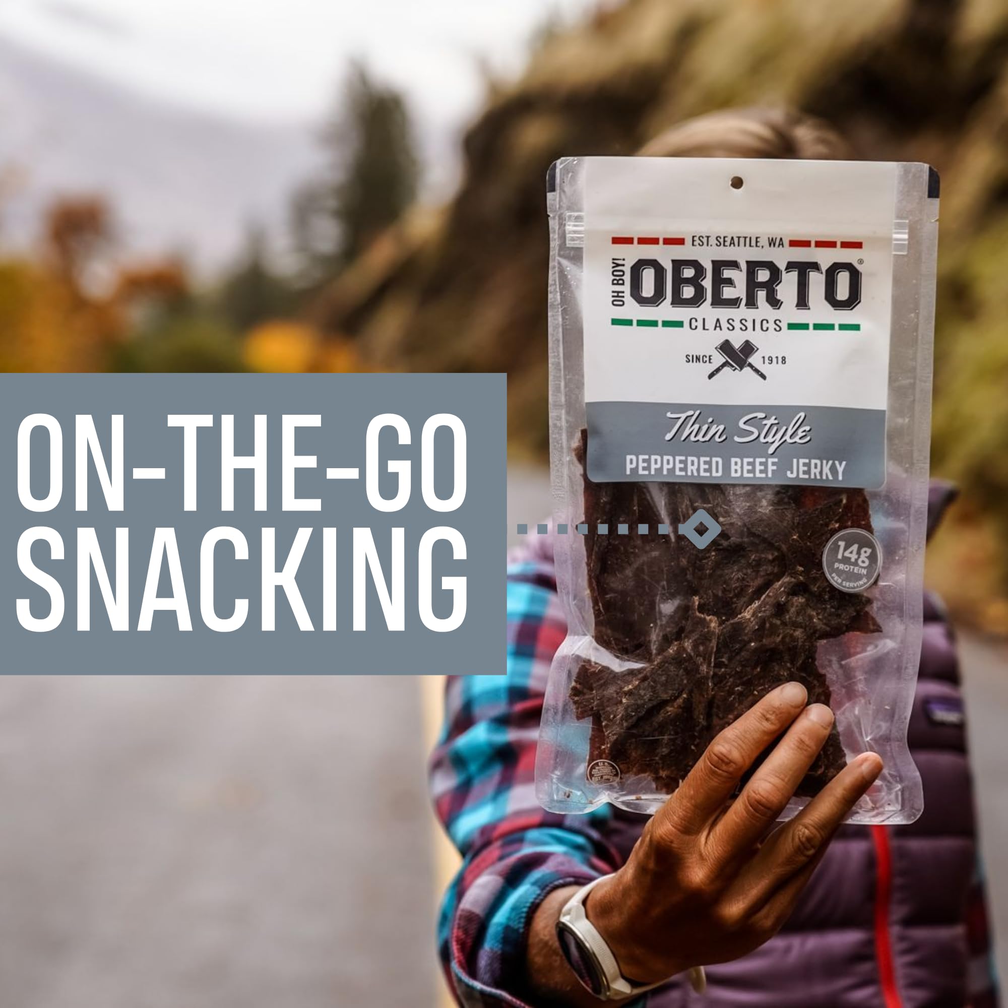 Oh Boy! Oberto bolsa resellable cerrada que mantiene la frescura
