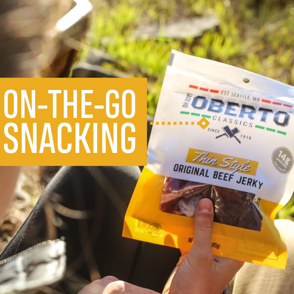Oberto bolsa resellable abierta listada para conservar frescura