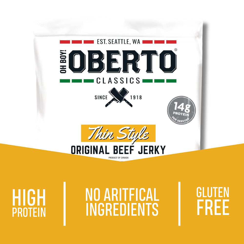 Oberto textura de las tiras finas con aspecto ahumado y jugoso