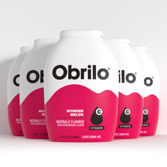 Obrilo pack frontales five botellas Wonder Melon mostrando diseño y tamaño práctico
