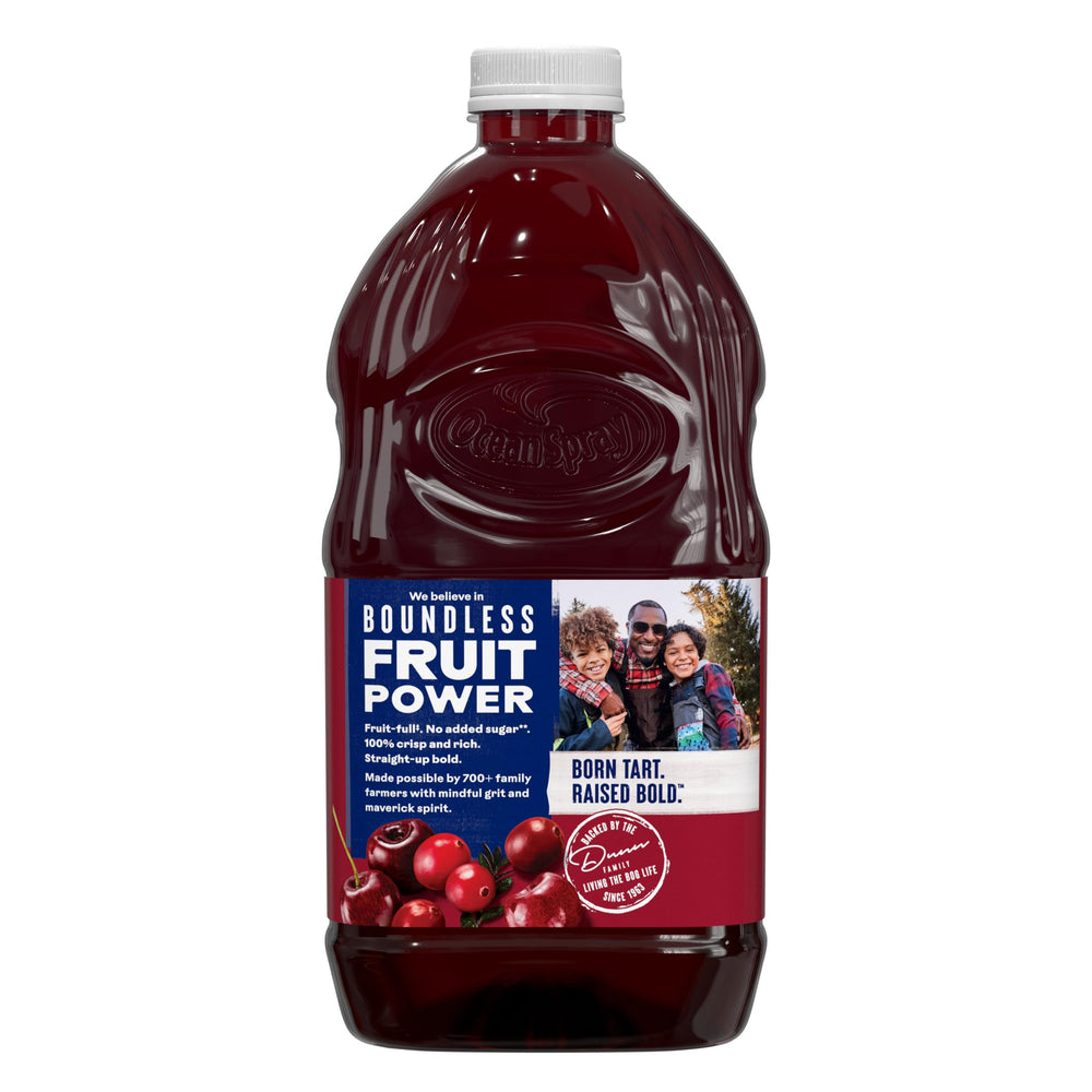 Ocean Spray botella en mano para comparar escala y capacidad