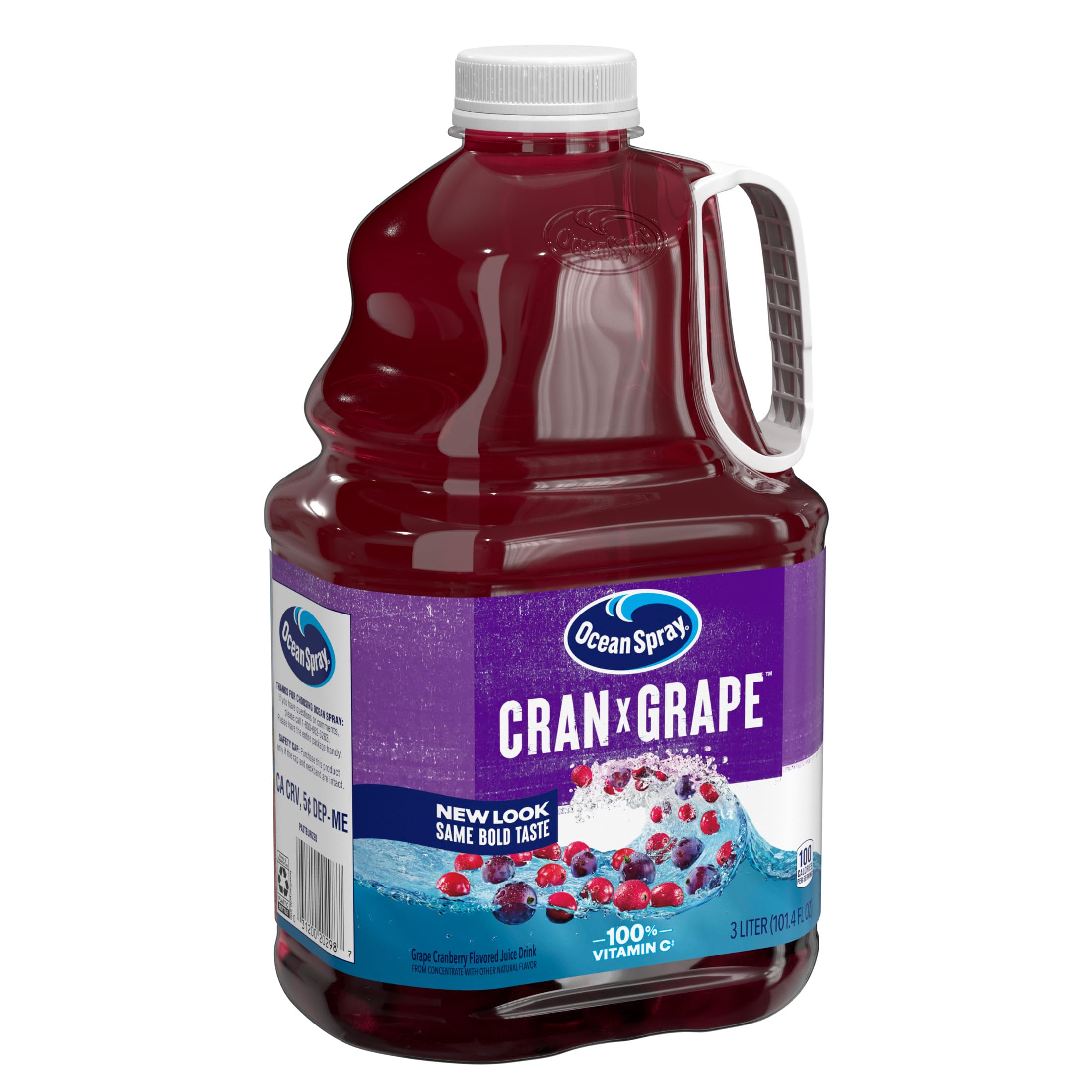 Ocean Spray botella de 3 L sostenida en mano para escala visual
