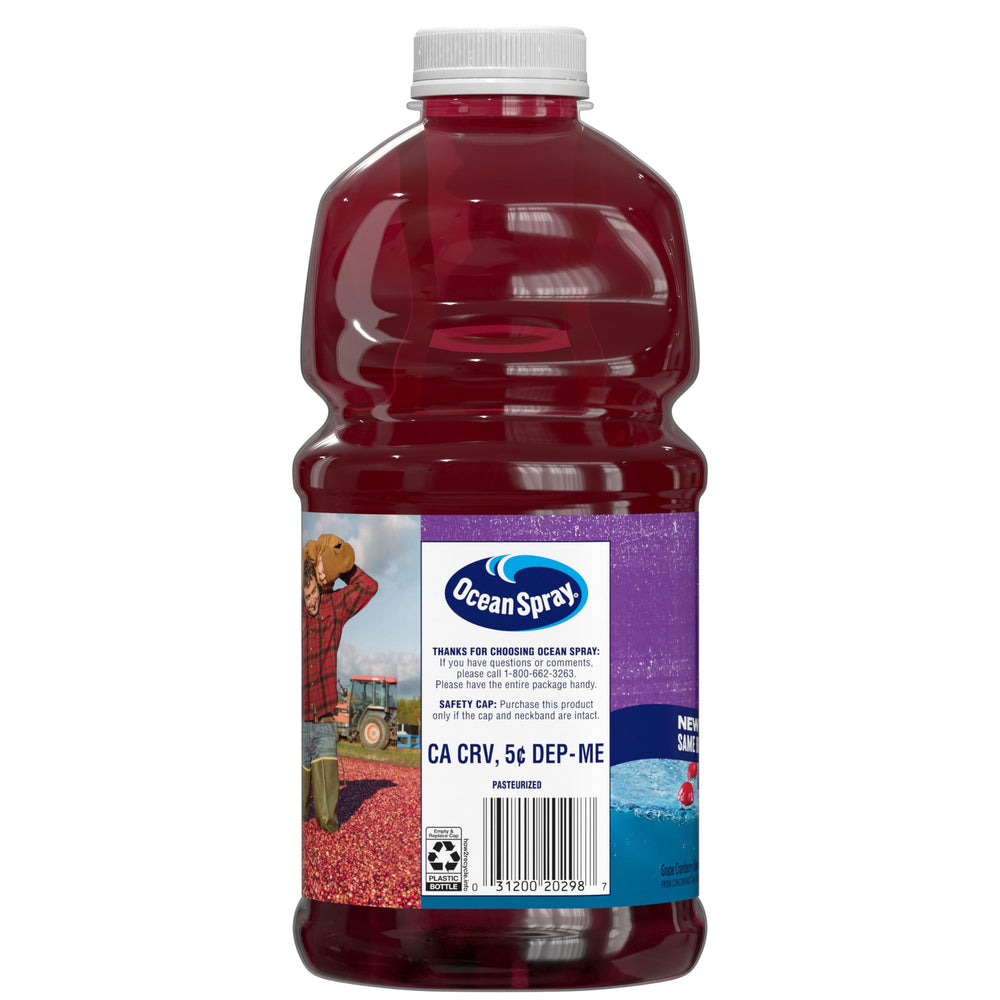 Ocean Spray botella junto a objetos para comparar tamaño y porción