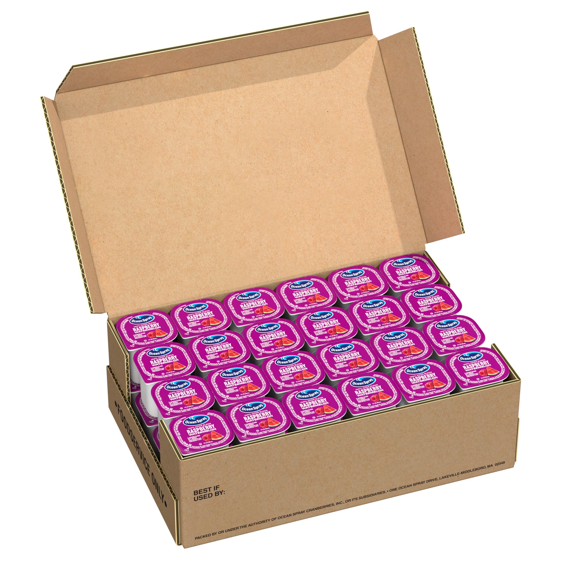Ocean Spray pack frontal mostrando 48 cups y conveniencia