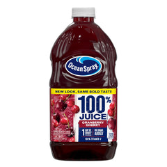 Ocean Spray frente de botella mostrando diseño y tamaño, sabor intenso