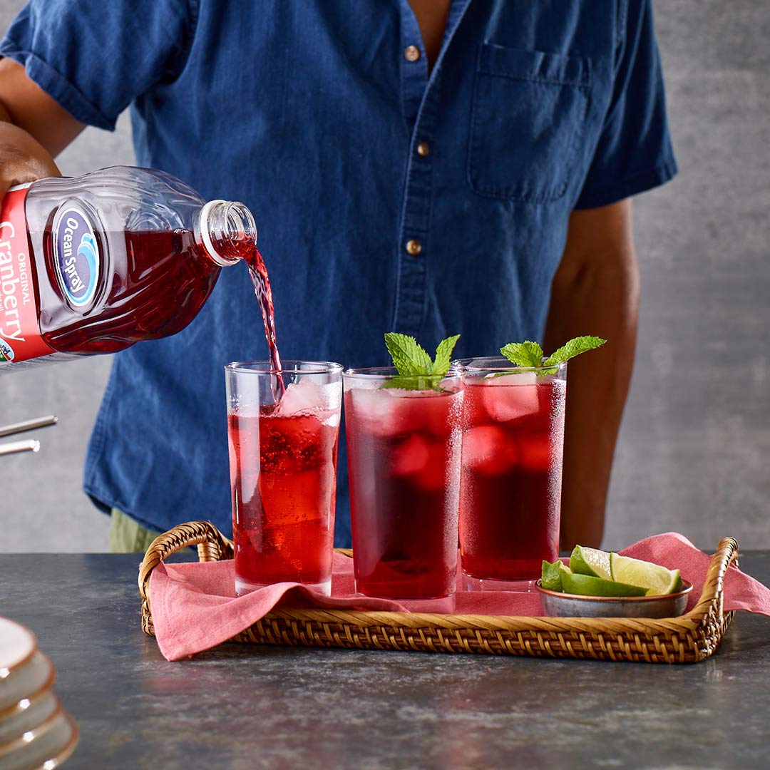 Ocean Spray vaso con hielo servido listo para beber frescura