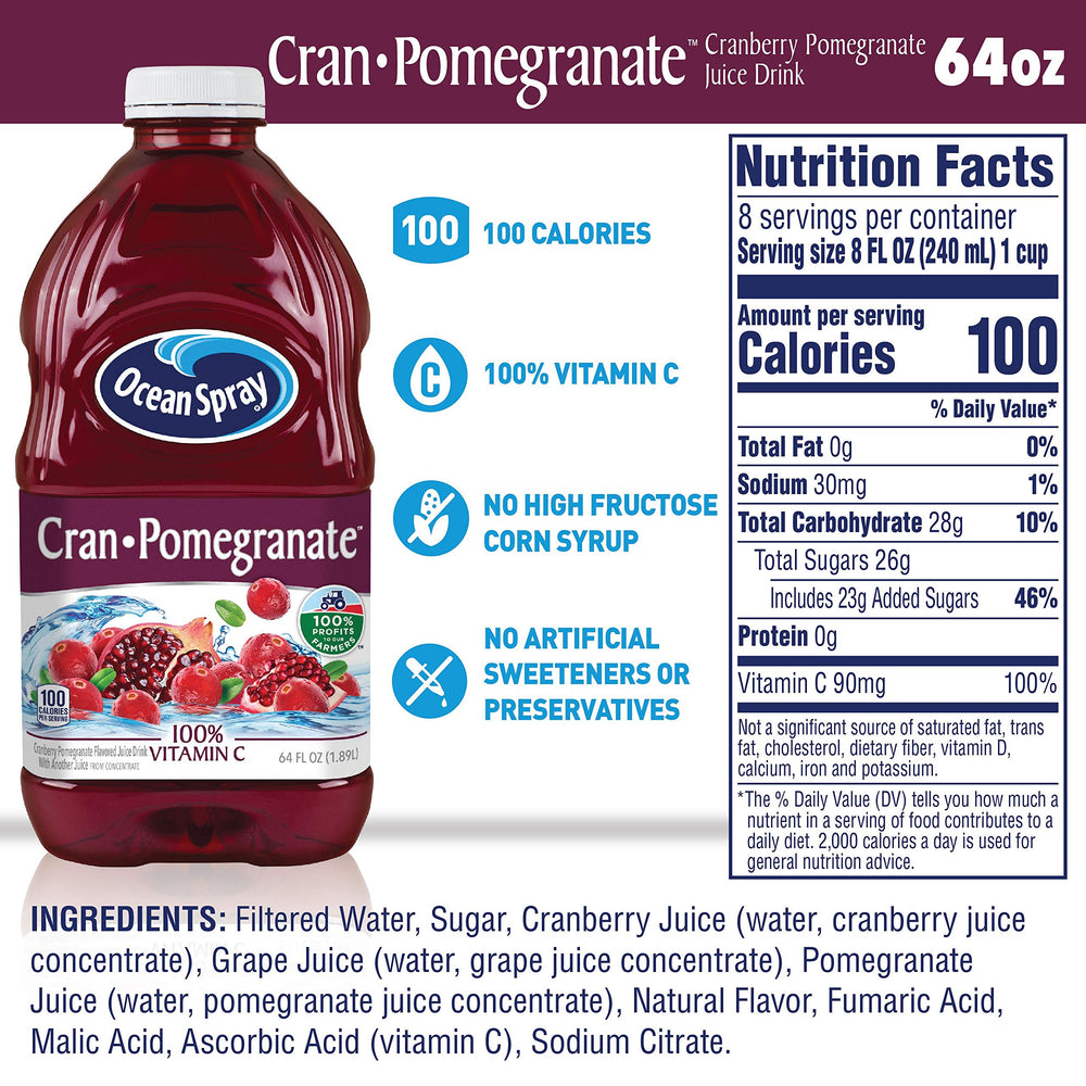 Ocean Spray jugo en vaso con hielo mostrando textura ligera y refrescante