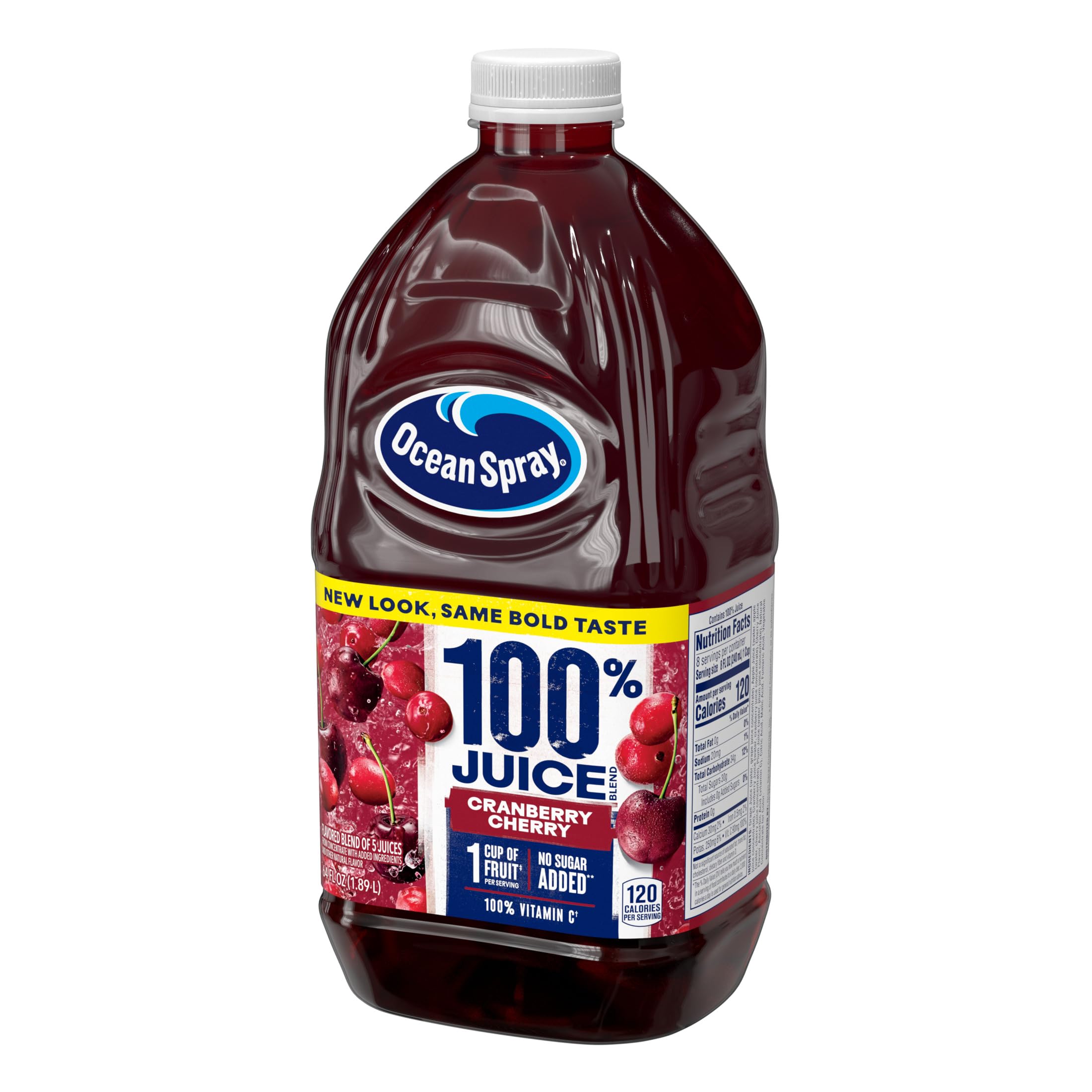 Ocean Spray jugo vertido resaltando color y textura refrescante