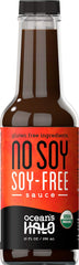 Ocean’s Halo botella frontal mostrando salsa sin soya, alternativa segura
