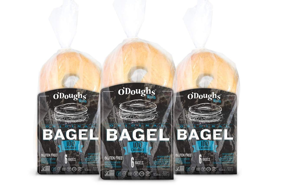 O'Doughs bagel en paquete original mostrando presentación y conveniencia