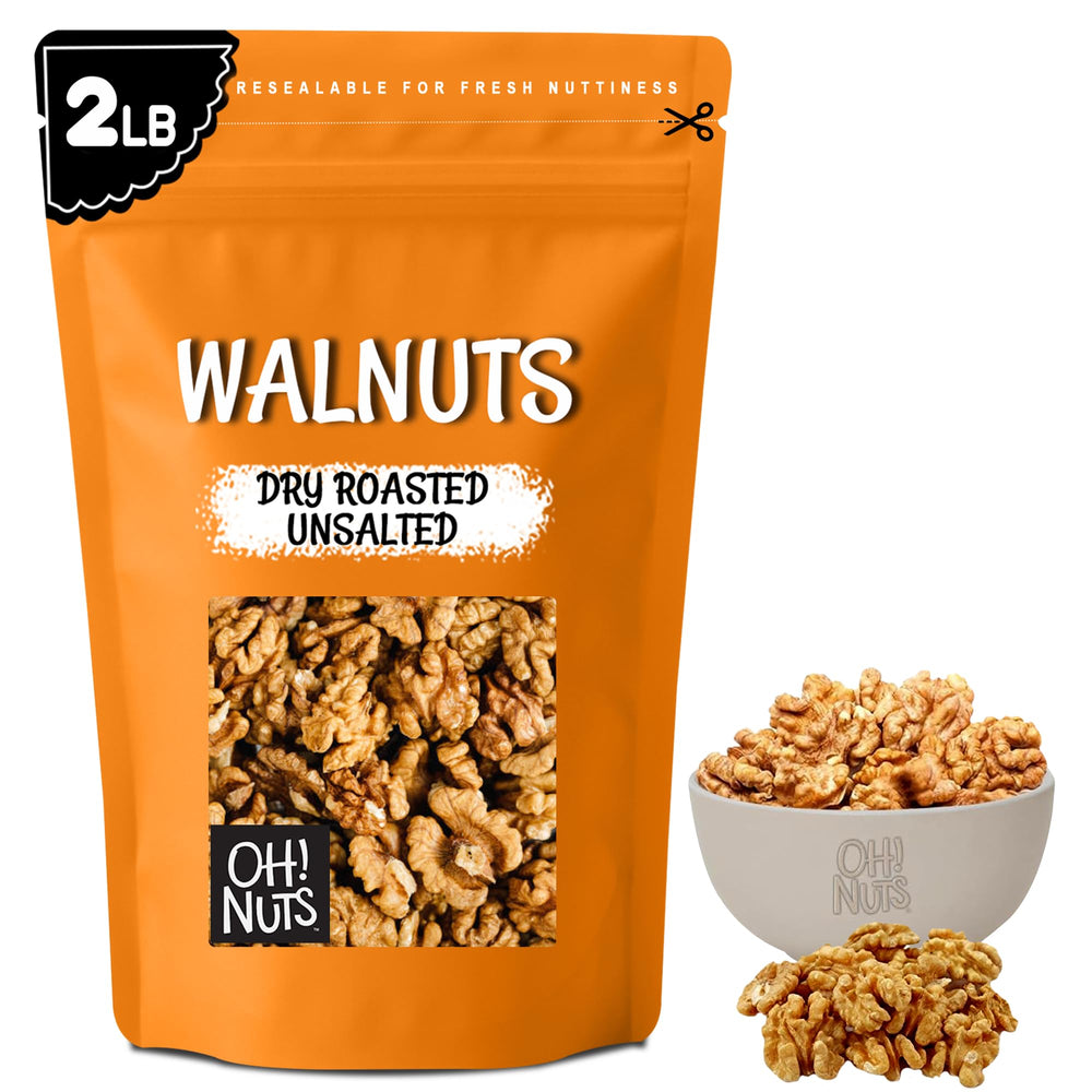Oh! Nuts paquete frontal 2 lb mostrando el producto y conveniencia