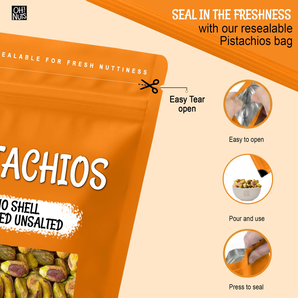 Oh! Nuts pistachos en bol listos para consumir como snack saludable