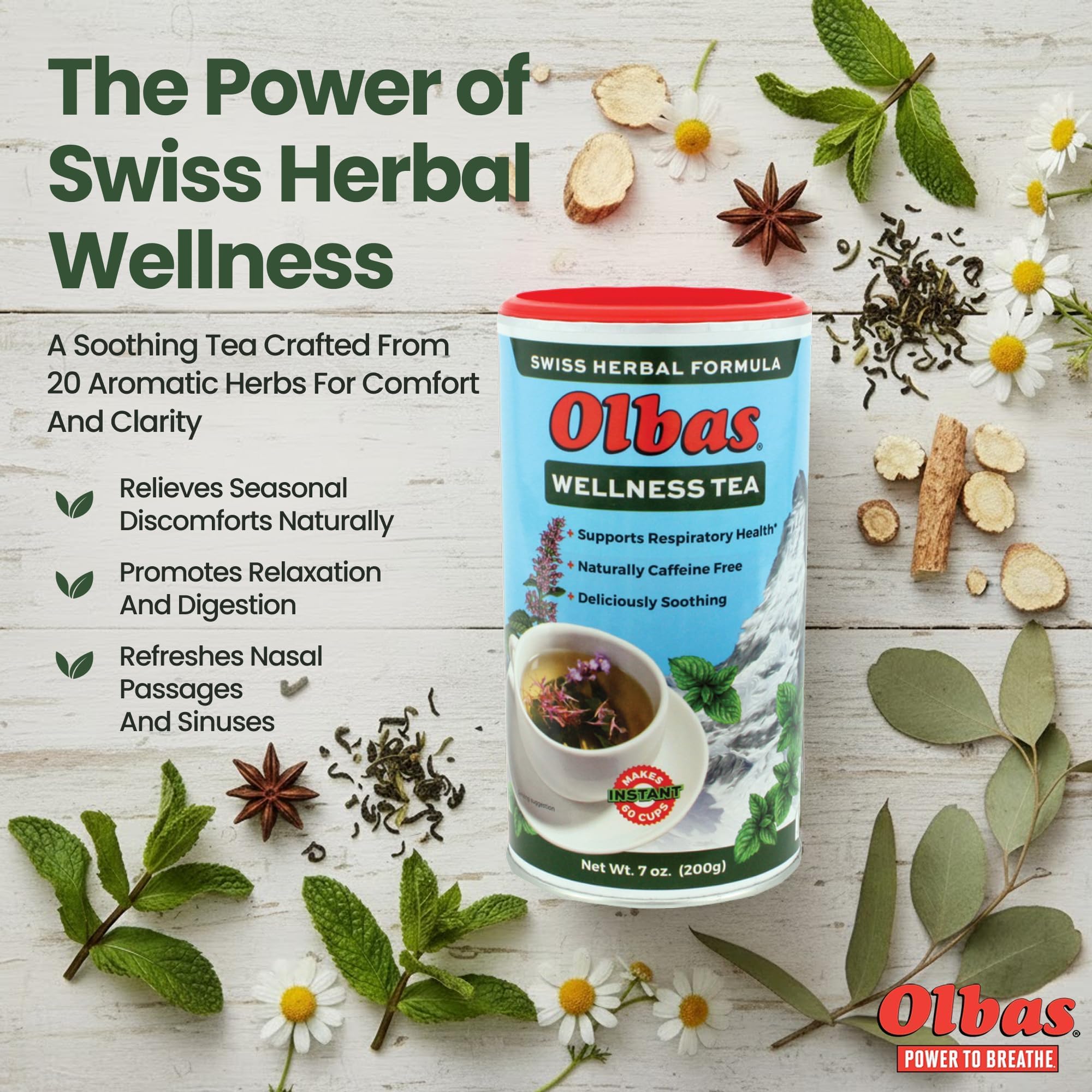 Olbas taza con infusión caliente transmitiendo confort y aroma reconfortante