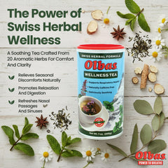 Olbas taza con infusión caliente transmitiendo confort y aroma reconfortante