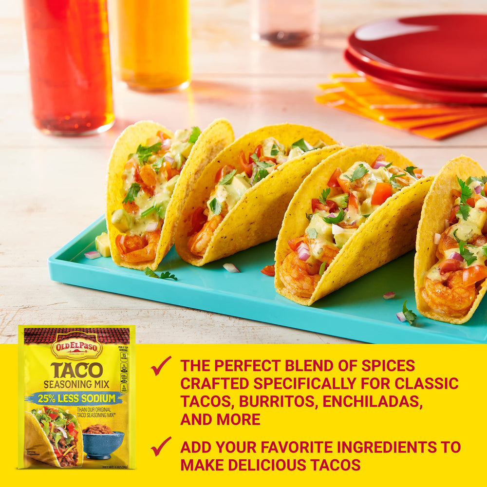 Old El Paso sobre junto a una regla para mostrar tamaño práctico