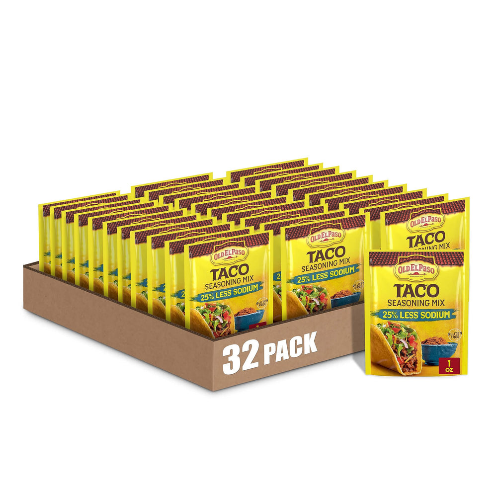 Old El Paso frente del paquete mostrando el diseño y beneficio 25% menos sodio