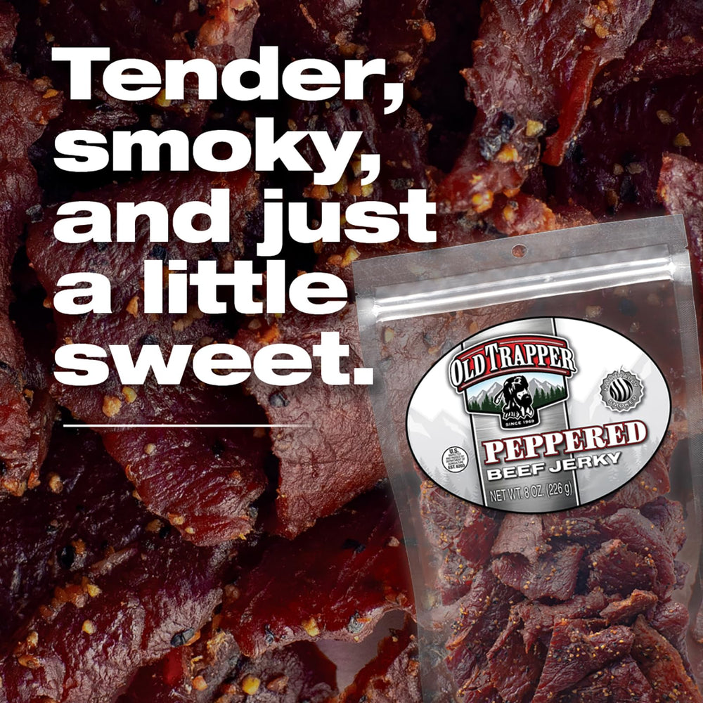 Old Trapper jerky en un bol listo para comer, conveniencia para snacks