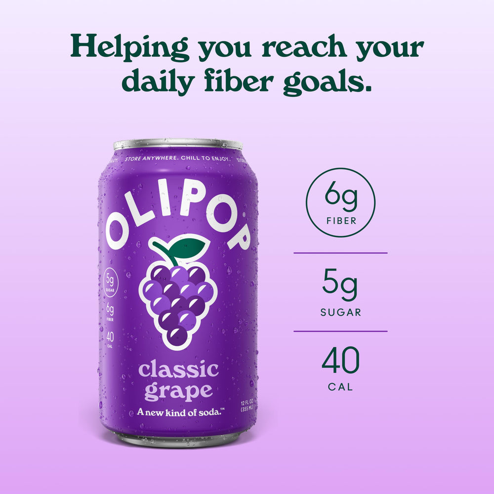 OLIPOP ingredientes con jugo de uva real mostrando autenticidad