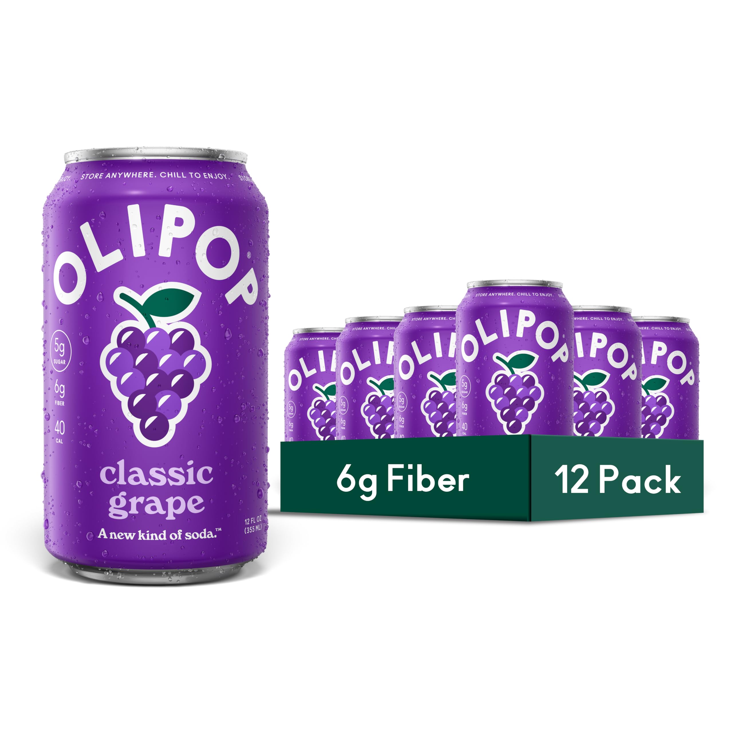 OLIPOP lata frontal mostrando diseño y beneficio prebiótico