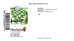 OLIVENATION extracto key lime etiqueta y textura del contenido para control de calidad