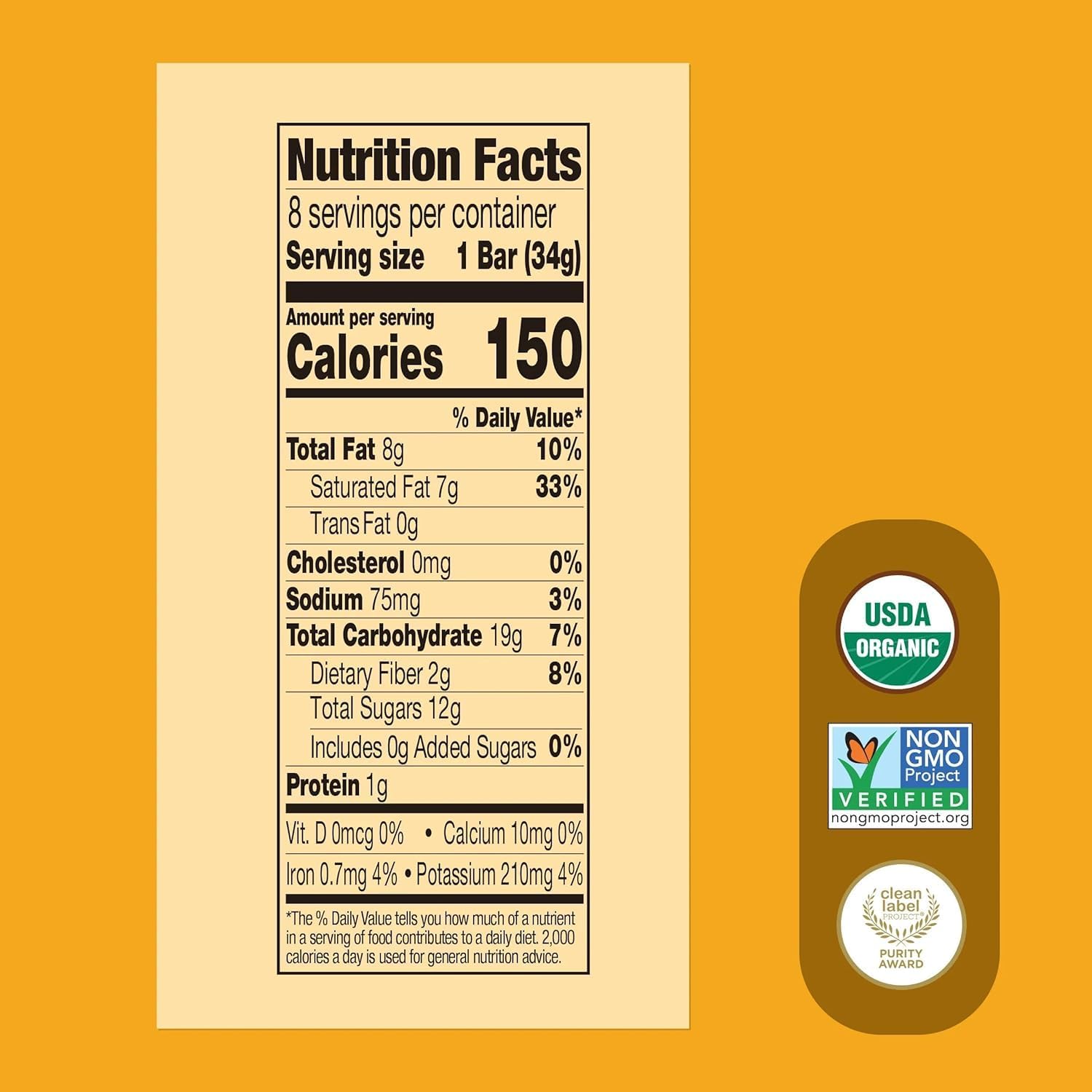 Once Upon a Farm etiqueta con sellos USDA Organic y Non-GMO visibles