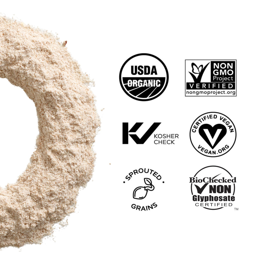 One Degree Organics textura fina de la harina germinada, ideal para hornear