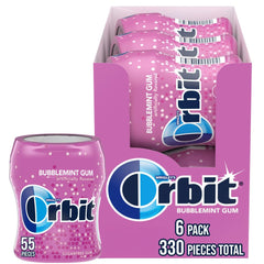 Orbit botella frontal mostrando 55 piezas y diseño claro, conserva frescura