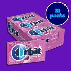 Orbit chicle en mano para comparar tamaño práctico y portátil