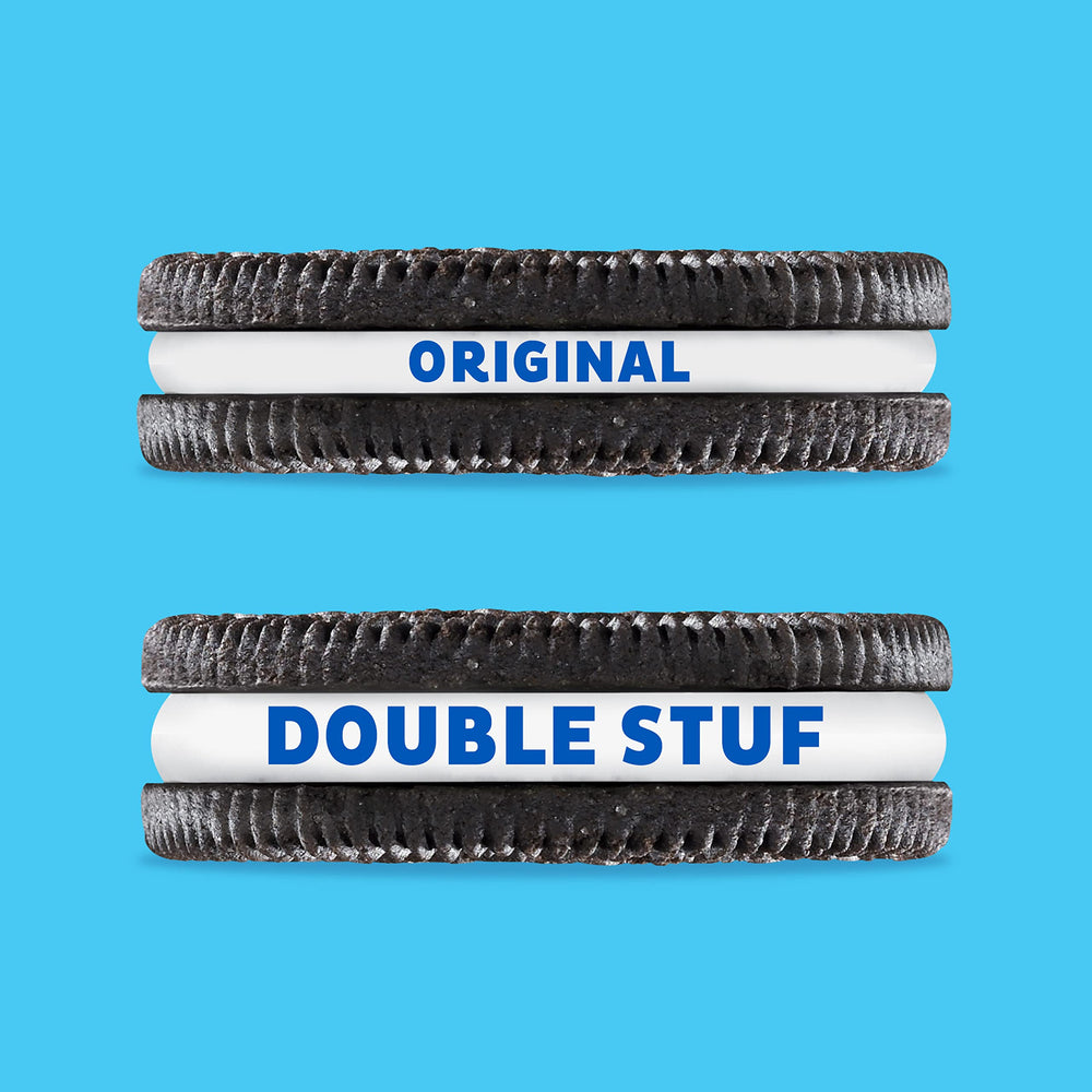 Paquete resellable de OREO sin gluten abierto, conserva la frescura entre usos