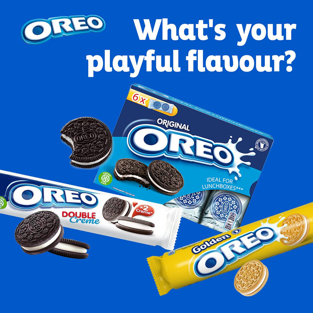 Oreo Snowy Enrobed etiqueta con información y consejos de almacenamiento