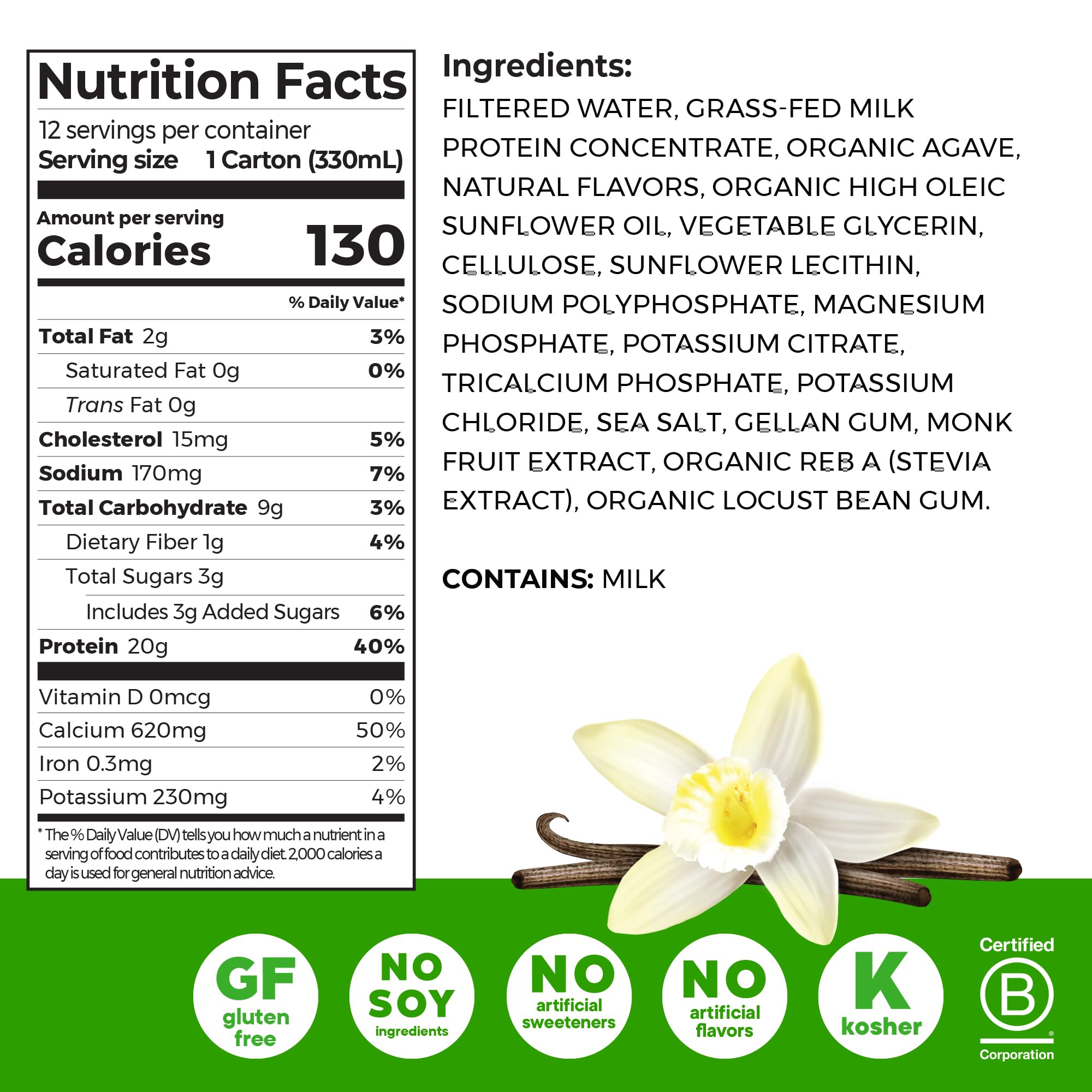 Orgain batido vainilla textura cercana evidenciando cremosidad
