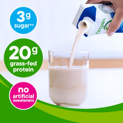 Orgain batido vainilla en mano list para llevar y conveniencia