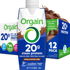 Orgain frente del envase chocolate muestra diseño y conveniencia