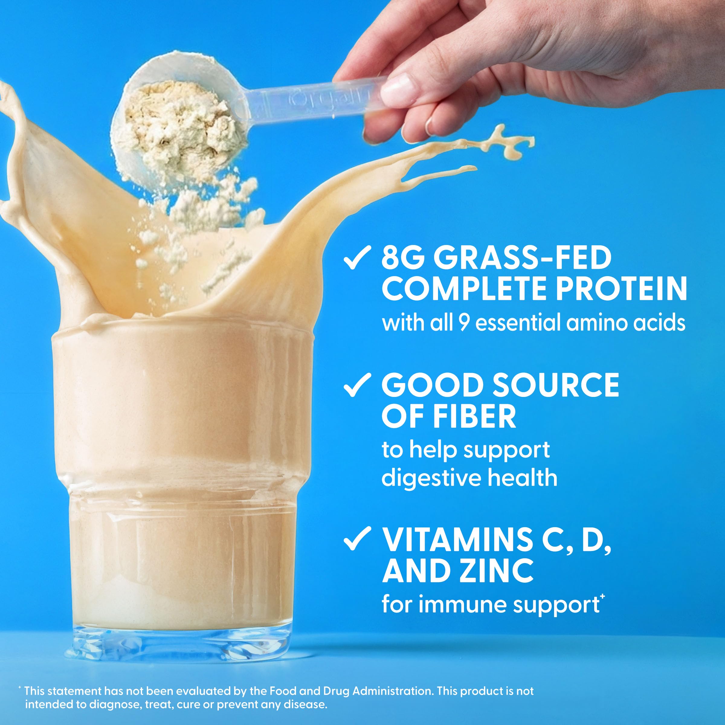 Orgain etiqueta de información nutricional con vitaminas y minerales clave
