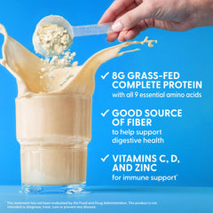 Orgain etiqueta de información nutricional con vitaminas y minerales clave
