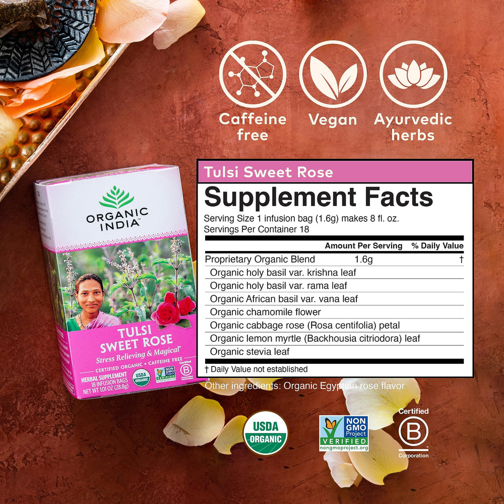 ORGANIC INDIA escena de estilo de vida con té y ambiente relajante