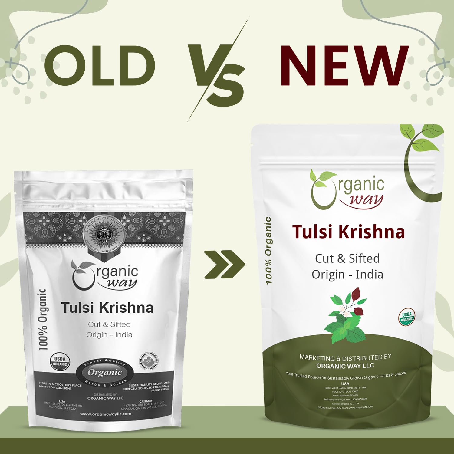 Organic Way comparación de tamaño 16 oz junto a taza para escala