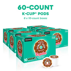 The Original Donut Shop primer plano de cápsula K-Cup mostrando sello y frescura