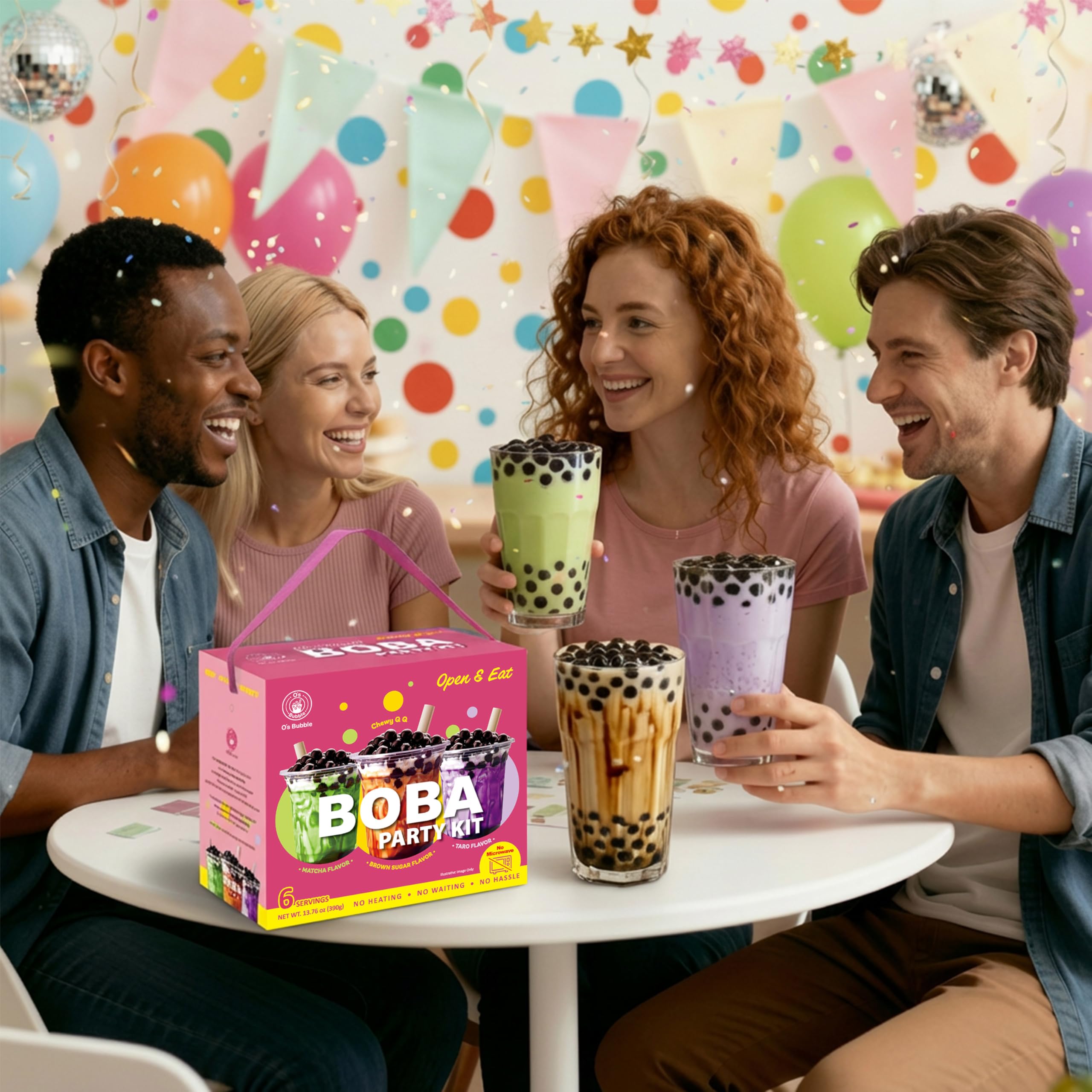 O's Bubble ambiente de fiesta mostrando kit como actividad social