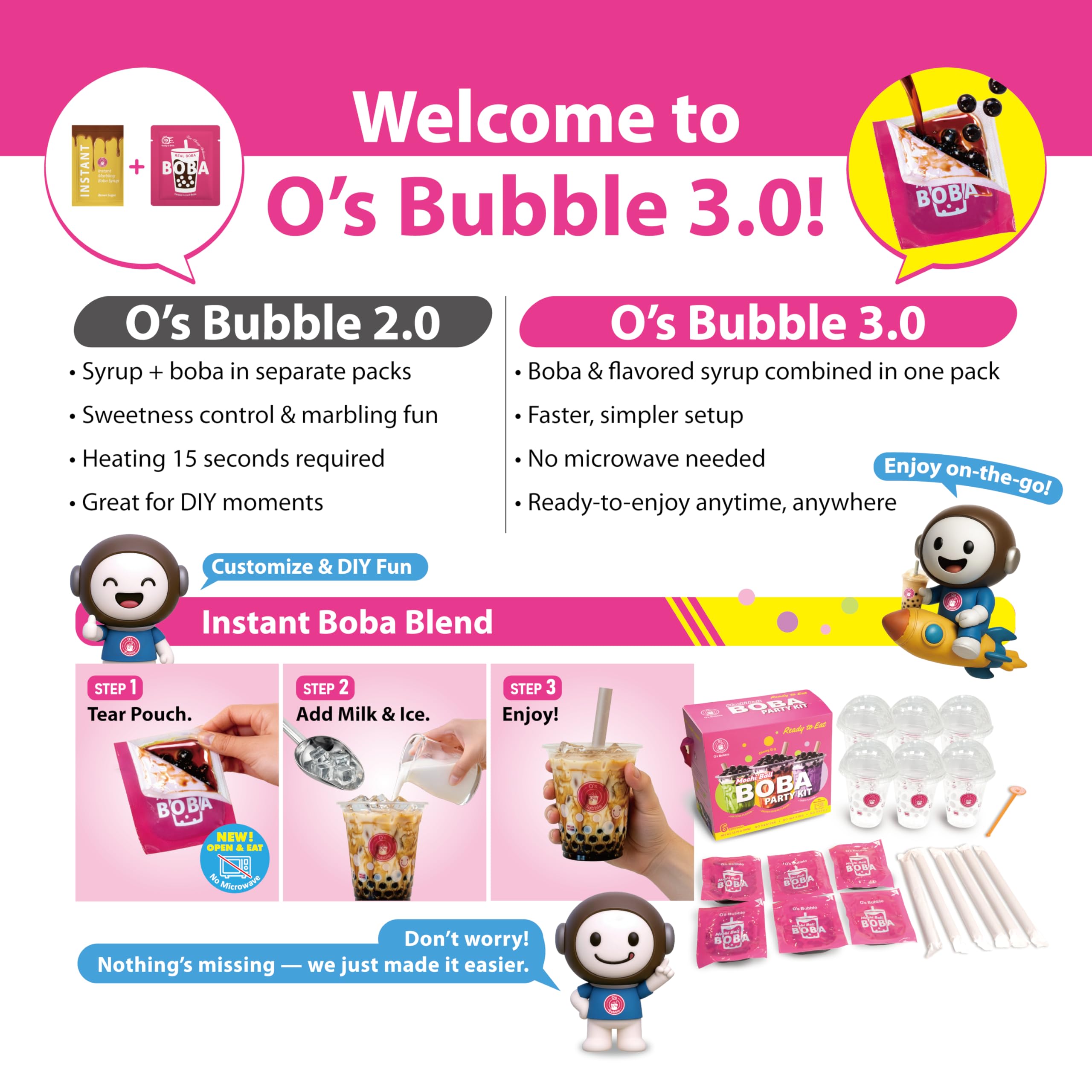 O's Bubble jarabe marmolado en primer plano para decoración llamativa