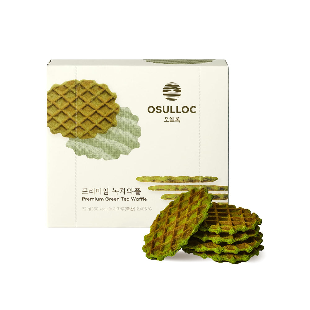 Osulloc empaque frontal mostrando diseño premium y sabor matcha