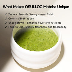 OSULLOC taza de matcha latte espumoso listo para beber, perfecta para mañanas cremosas