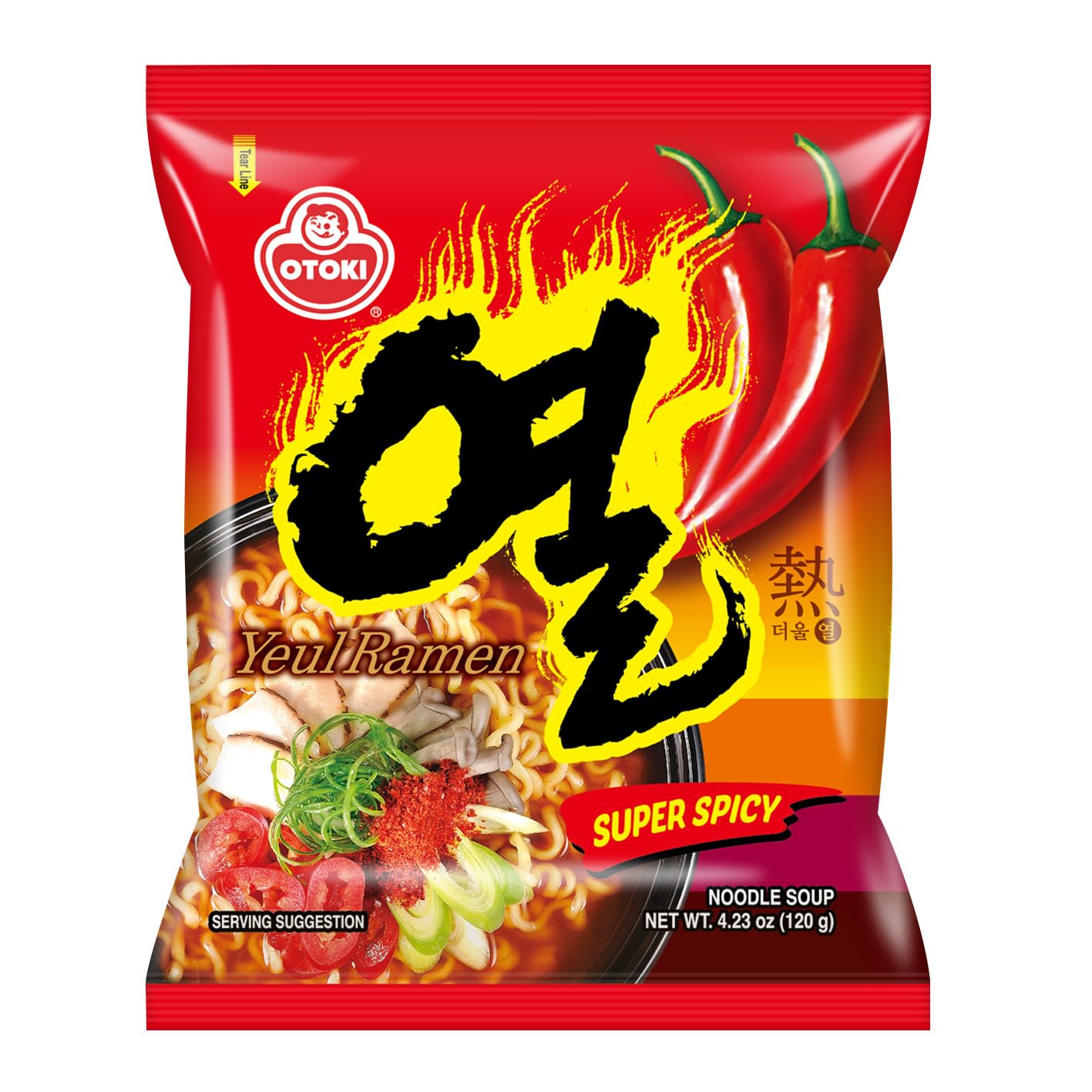 OTOKI YEUL frente del paquete mostrando diseño y promesa de picante intenso