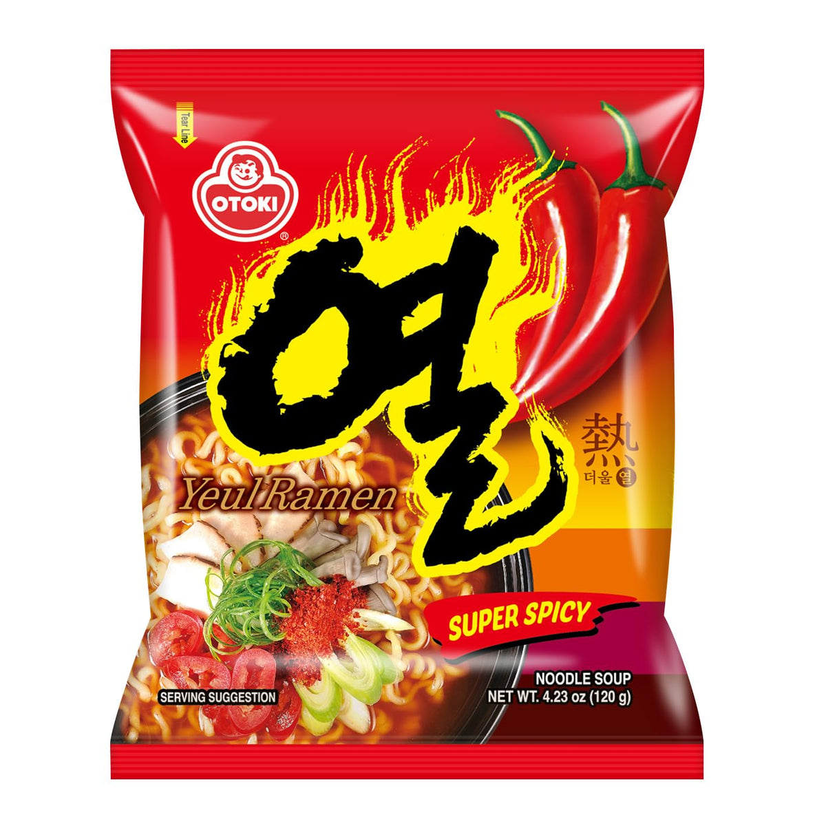 OTOKI YEUL frente del paquete mostrando diseño y promesa de picante intenso