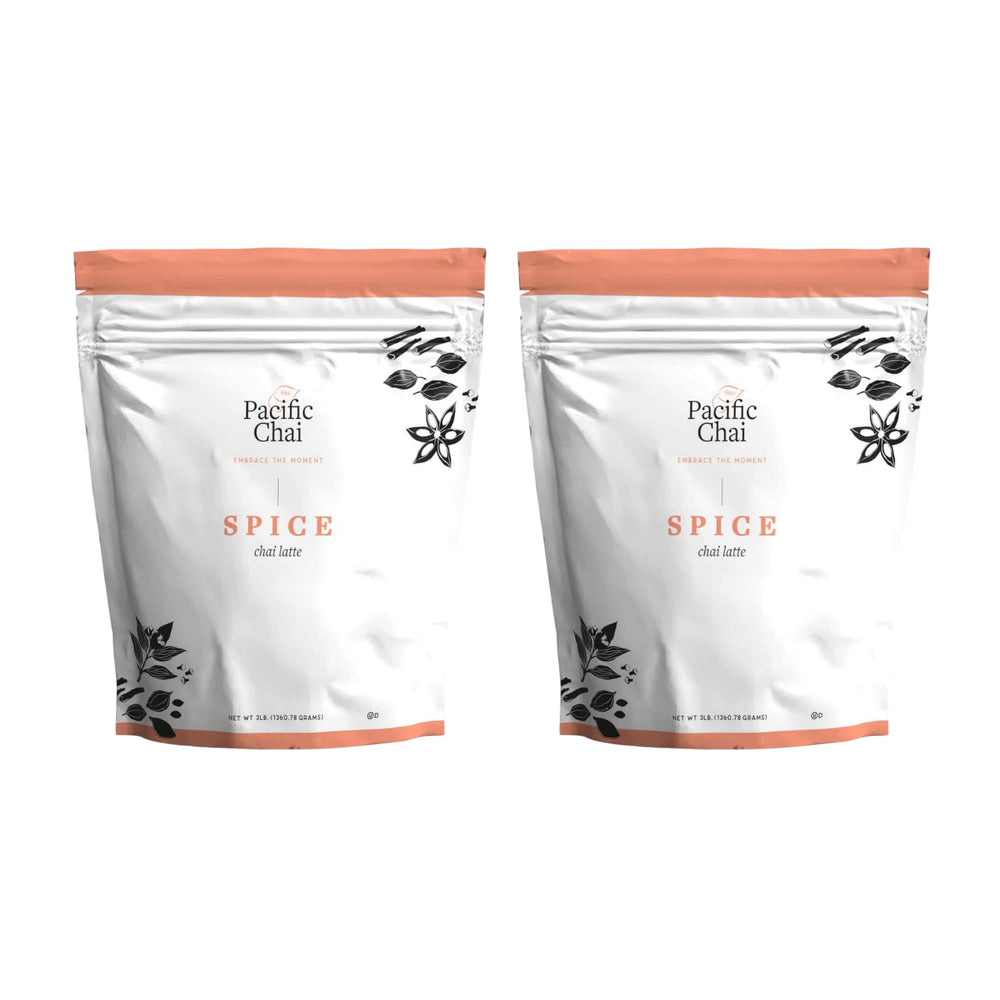 Pacific Chai frente del paquete mostrando el sello kosher y beneficio de conveniencia