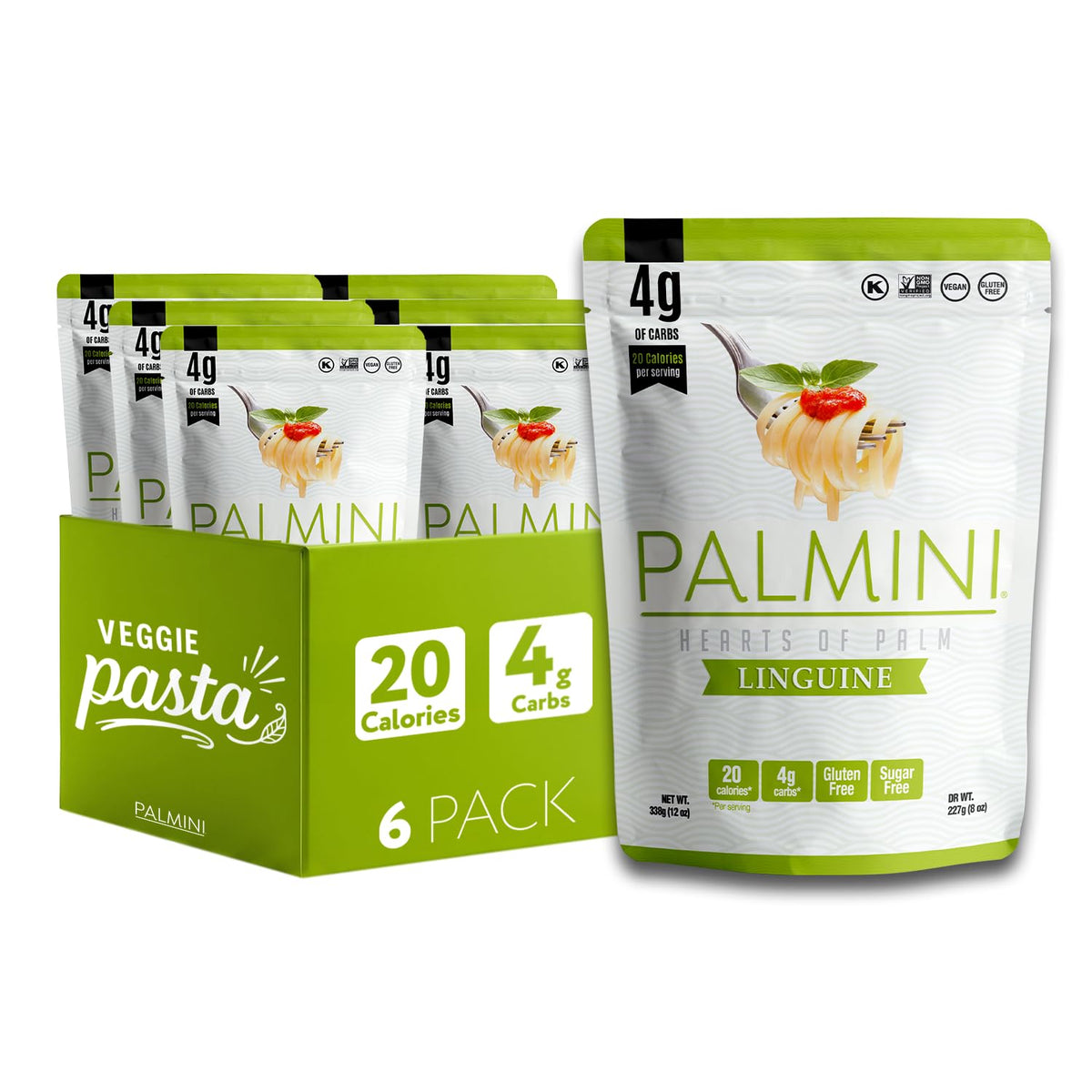 Palmini frente del empaque mostrando paquete de linguine beneficioso